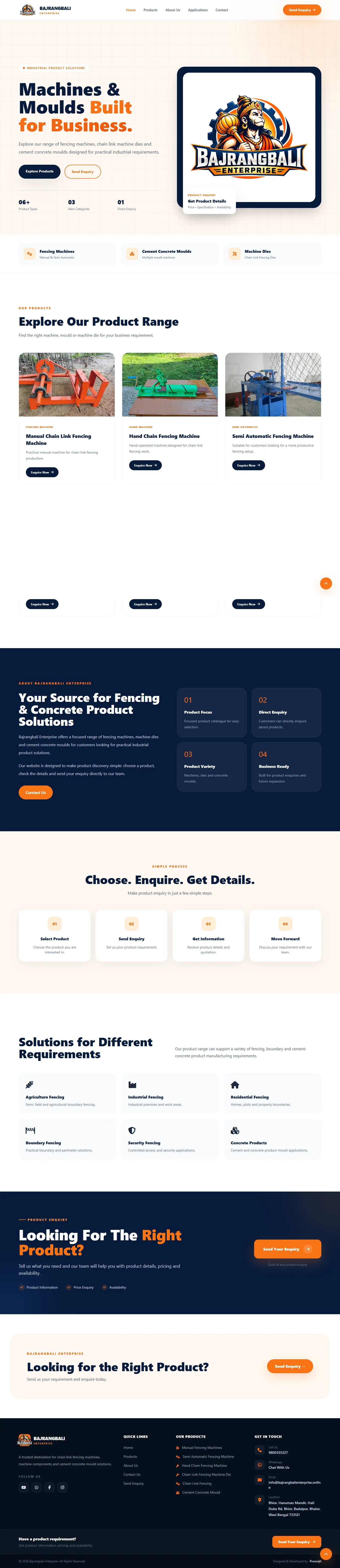 Bajrangbali Enterprise website and responsive design